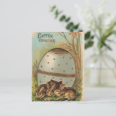 Vintage - Paasgroeten Feestdagenkaart (Staand voorkant)