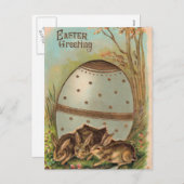 Vintage - Paasgroeten Feestdagenkaart (Voorkant / Achterkant)