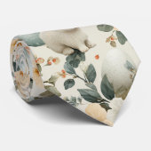 Vintage Paashaas Bloemen (3) Stropdas (Opgerold)