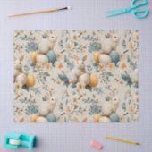 Vintage Paashaas Bloemen (3) Tissuepapier (Craft)