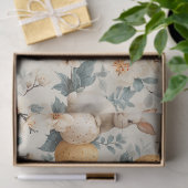 Vintage Paashaas Bloemen (3) Tissuepapier (Geschenk)