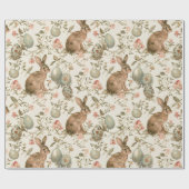 Vintage Paashaas Toile Cadeaupapier (Vlak)
