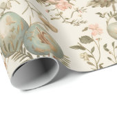 Vintage Paashaas Toile Cadeaupapier (Rol Hoek)