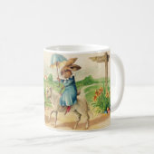 Vintage paaskonijnenkonijnengeleiders groet koffiemok (Voorkant rechts)