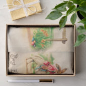 Vintage paaskonijnenkonijnengeleiders groet tissuepapier (Geschenk)