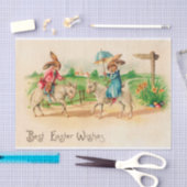 Vintage paaskonijnenkonijnengeleiders groet tissuepapier (Craft)