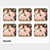 Vintage - paasvergrotingen , vierkante sticker (Vel)