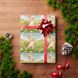 Vintage Paasweide Paashaas  Cadeaupapier