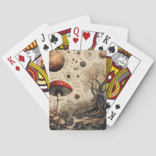 Vintage Paddenstoel Botanische Grafiek (4) Pokerkaarten