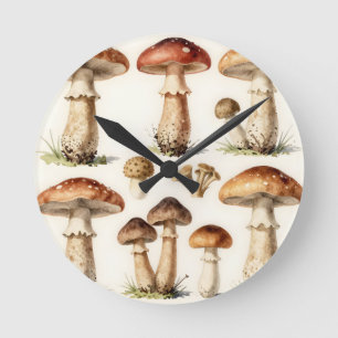 Vintage Paddenstoel Botanische Schimmels Ronde Klok