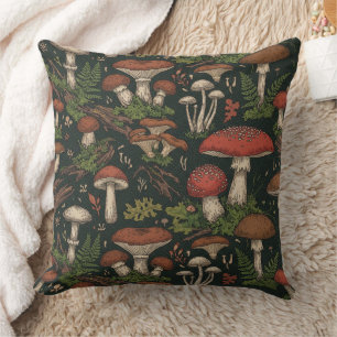 Vintage Paddenstoelen Bos Botanisch Kussen