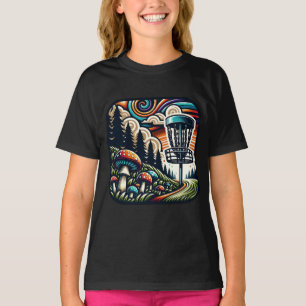Vintage Paddenstoelen en Discgolfbaan Ai Kunst T-shirt