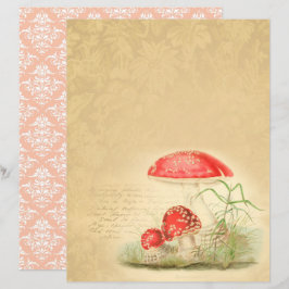 Vintage Paddenstoelen Scrapbook Papier - Marple Ha