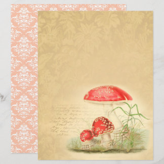 Vintage Paddenstoelen Scrapbook Papier - Marple Ha