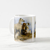 Vintage painting of five cute dogs koffiemok (Voorkant links)