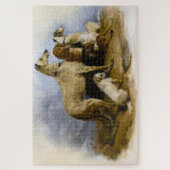 Vintage painting of five cute dogs legpuzzel (Verticaal)