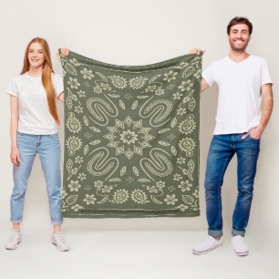 Vintage paisley bandana werpdeken, fleece & sherpa deken