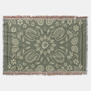 Vintage paisley-bandana-werpdeken, fleece & sherpa deken