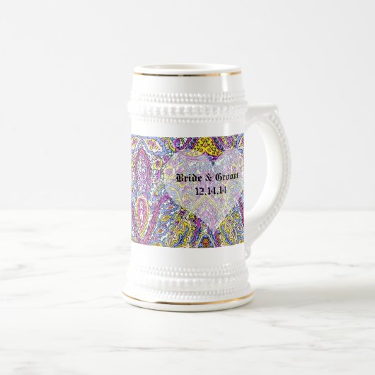 Vintage Paisley Bierpul (Voorkant rechts)