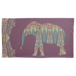 Vintage Paisley Elephant Paars Boho Chic Kashmir Kussensloop
