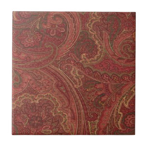 Vintage Paisley Floral Ceramic Tile Tegeltje