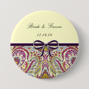 Vintage Paisley Ronde Button 7,6 Cm