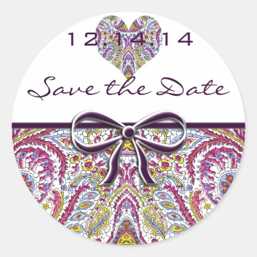 Vintage Paisley Ronde Sticker (Voorkant)