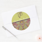 Vintage Paisley Ronde Sticker (Envelop)