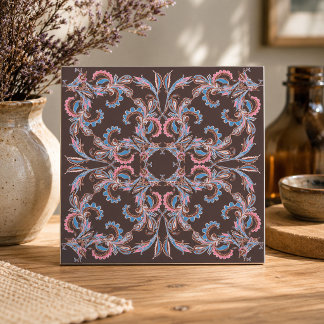 Vintage paisley scroll keramische tegel in stoffig tegeltje