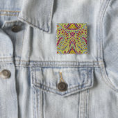 Vintage Paisley Vierkante Button 5,1 Cm (In situ)