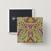 Vintage Paisley Vierkante Button 5,1 Cm (Voorkant /achterkant)