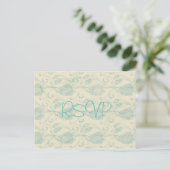 Vintage Paisley Wedding Invitation RSVP met foto Briefkaart (Staand voorkant)