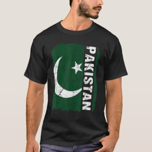 Vintage Pakistaanse Vlag Pakistan Trots Roots Erfg T-shirt