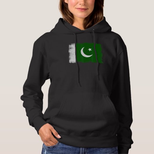 Vintage Pakistan Flag Pakistani Independence Day Hoodie (Voorkant)