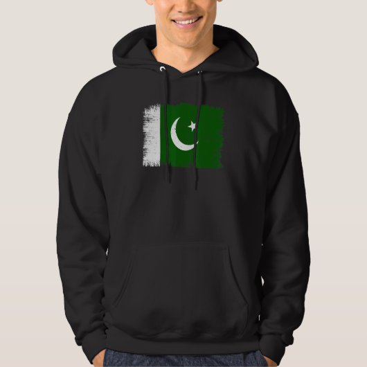 Vintage Pakistan Flag Pakistani Independence Day Hoodie (Voorkant)