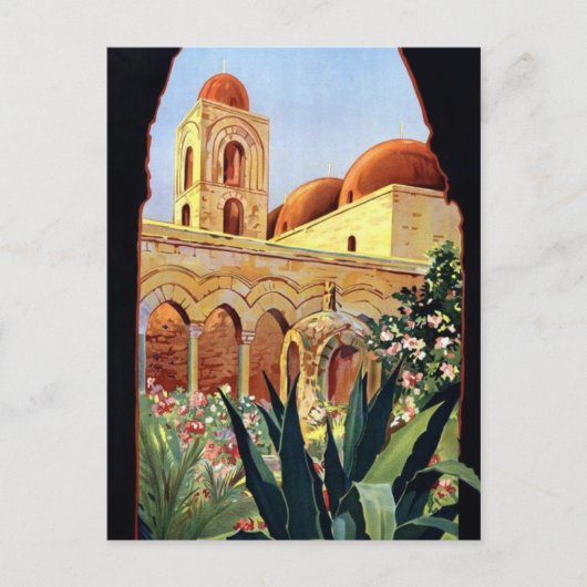 Vintage Palermo Sicilia Briefkaart (Voorkant)