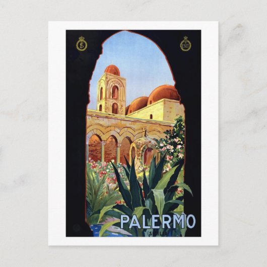 Vintage Palermo Sicilia Briefkaart (Voorkant)