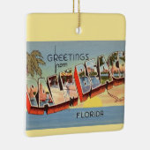 Vintage Palm Beach Groet  Keramisch Ornament (Rechts)