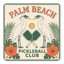 Vintage Palm Beach Pickleball Club Sticker Set