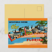 Vintage Palm Beaches Florida Briefkaart (Voorkant / Achterkant)