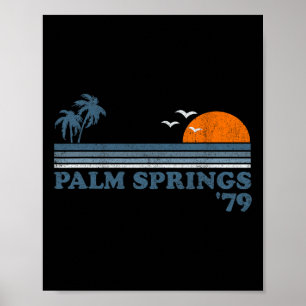 Vintage Palm Springs Strand Californië Retro Surfe Poster