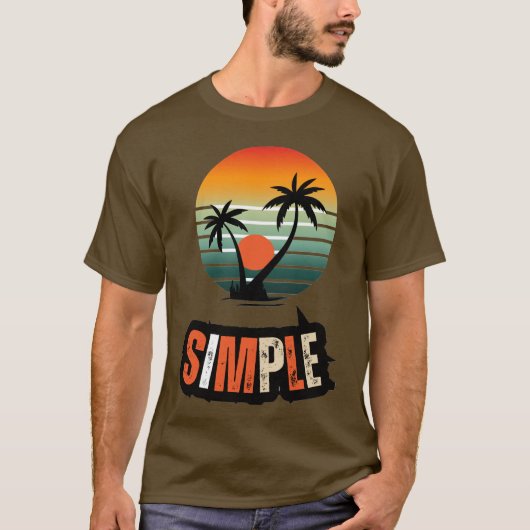 Vintage Palm Tree Sunset Graphic Shirt (Voorkant)