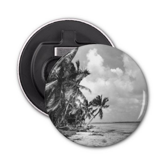 Vintage Palm Trees Cool Button Flesopener (Voorkant)