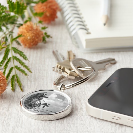 Vintage Palm Trees Cool Sleutelhanger (Zijkant)