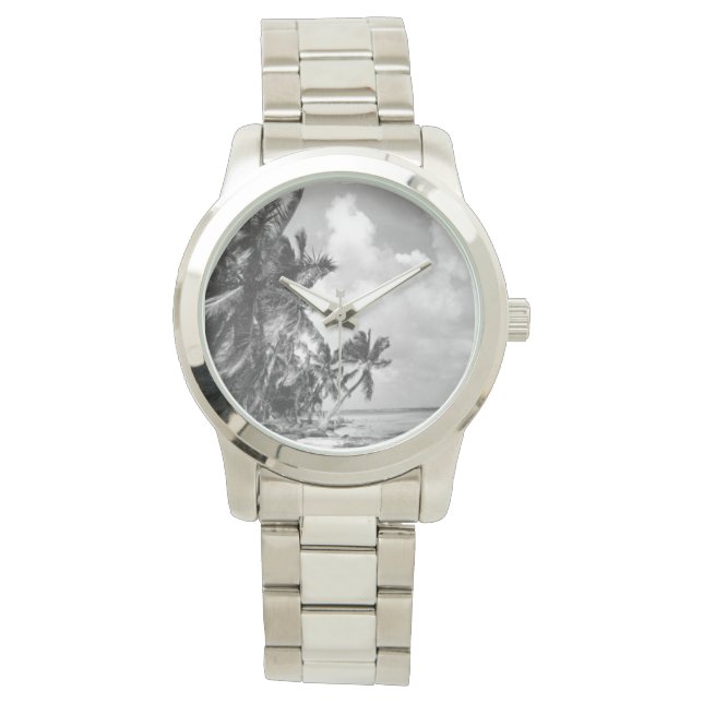 Vintage Palm Trees Horloge (Voorkant)