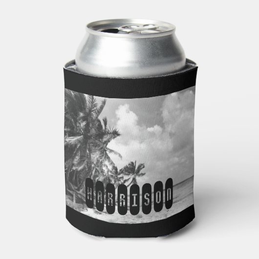 Vintage Palmbomen Persoonlijk Blikjeskoeler (Blikje Voorkant)