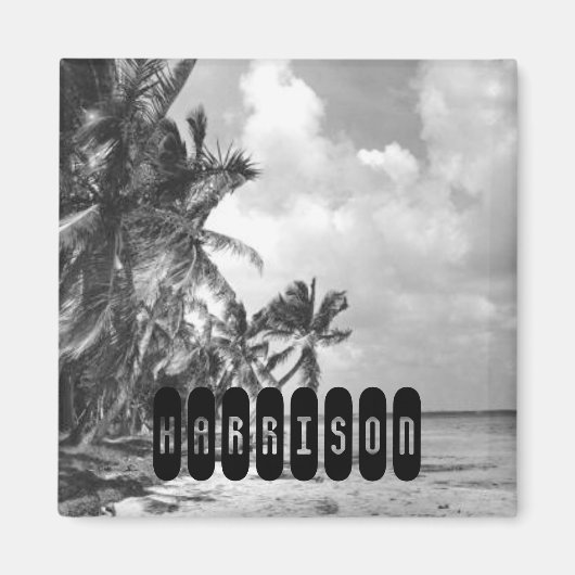 Vintage Palmbomen Persoonlijk Magneet (Voorkant)