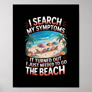 Vintage Palmbomen Retro Oceaan Moet Naar Strand Poster