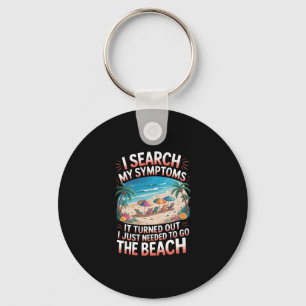 Vintage Palmbomen Retro Oceaan Moet Naar Strand Sleutelhanger