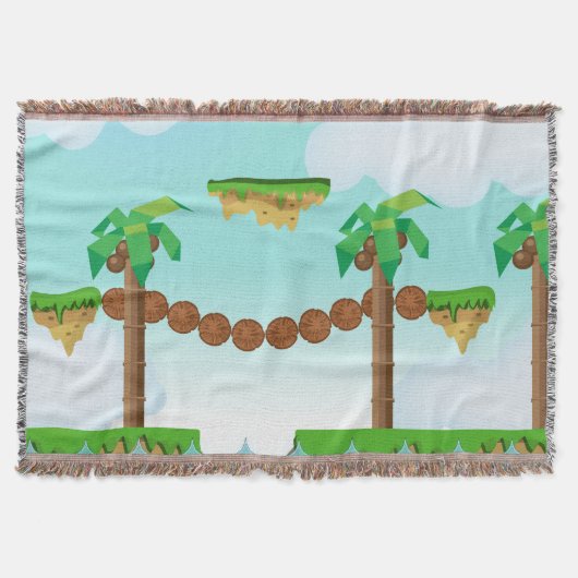 Vintage palmboom-afbeeldingen voor videogames. deken (Voorkant)